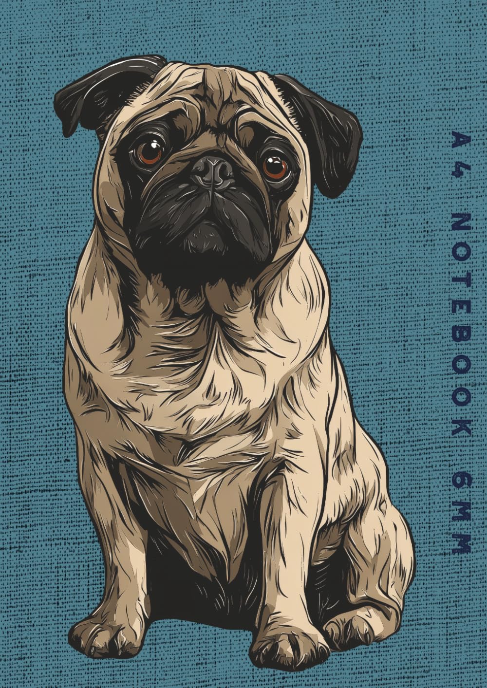 A4 Notebook 6mm: Pug Dog Lined Exercise Book