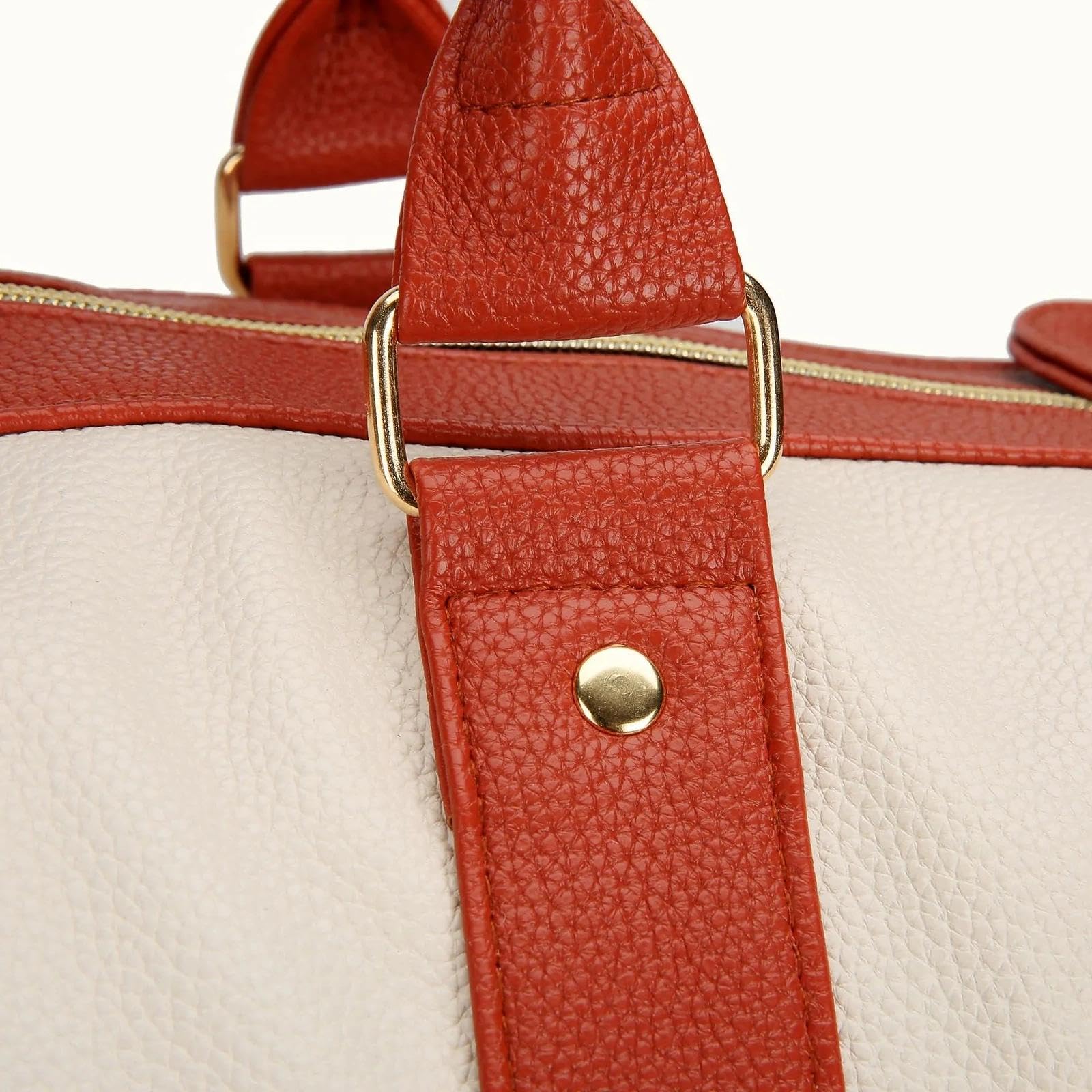 Borsone da viaggio, grande borsa da fine settimana in pelle PU, borsa per indumenti da portare con sé con scomparto per scarpe, borsone leggero impermeabile per la notte