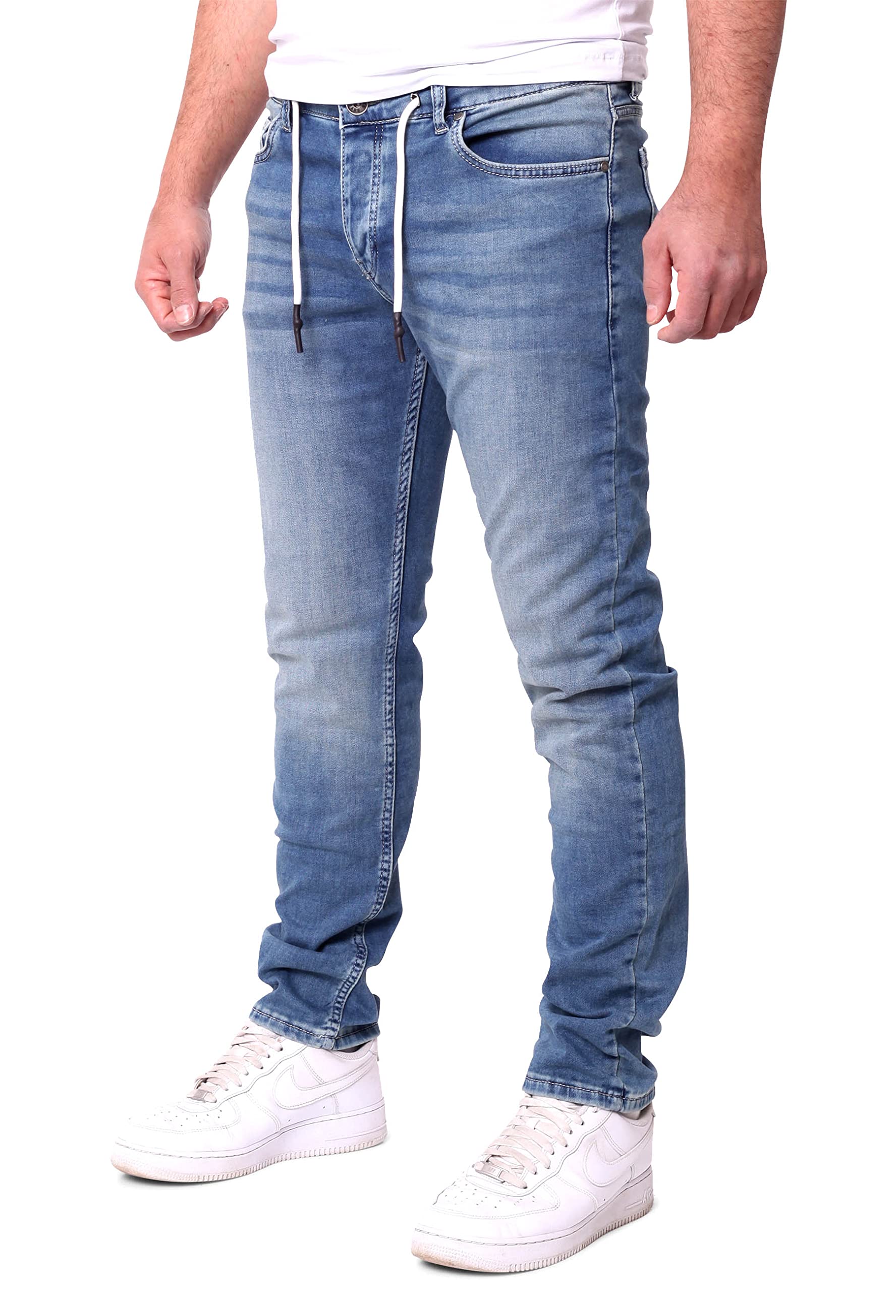 Reslad Jeans Herren Slim Fit - Sweathose in Jeansoptik l Stretch Denim Sweatjeans Männer Jeanshosen l Herrenjeans Hose RS-2088