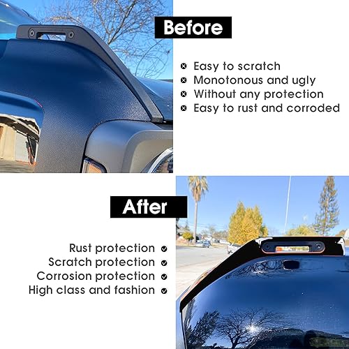 Miniatura 5 de Cubierta de visera de sendero para capó del motor, cubierta de bisagra, manijas de liberación lateral, accesorios exteriores para Ford Bronco 2021