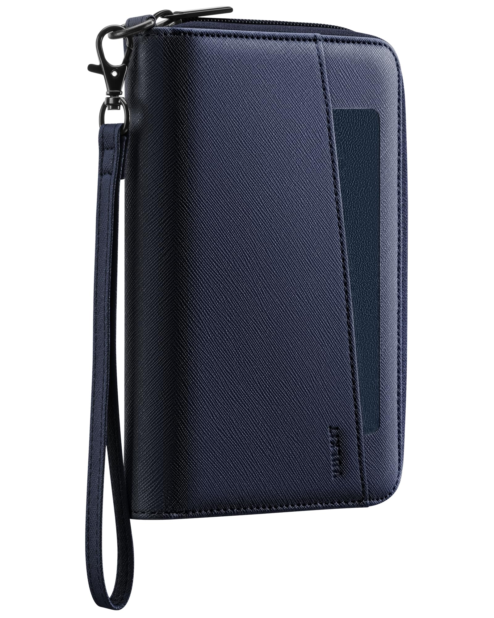 Travel Passport Wallet RFID Blocking with Wrist Strap, Dark Blue, Modern-image-24