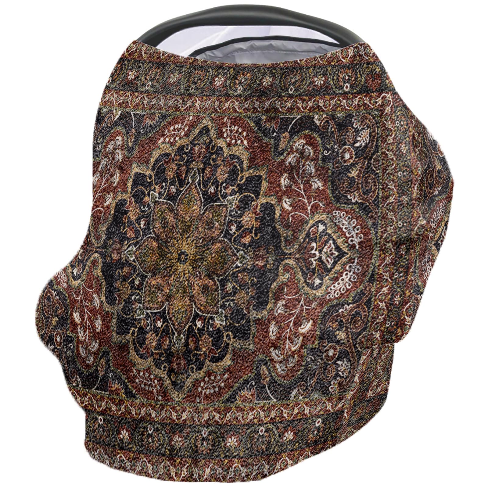 Nursing Cover for Breastfeeding Scarf, Line Vintage Flower Pattern Baby Car Covers Super Soft Multi Use for Canopy Shopping Cart Cover Blanket Stroller Cover