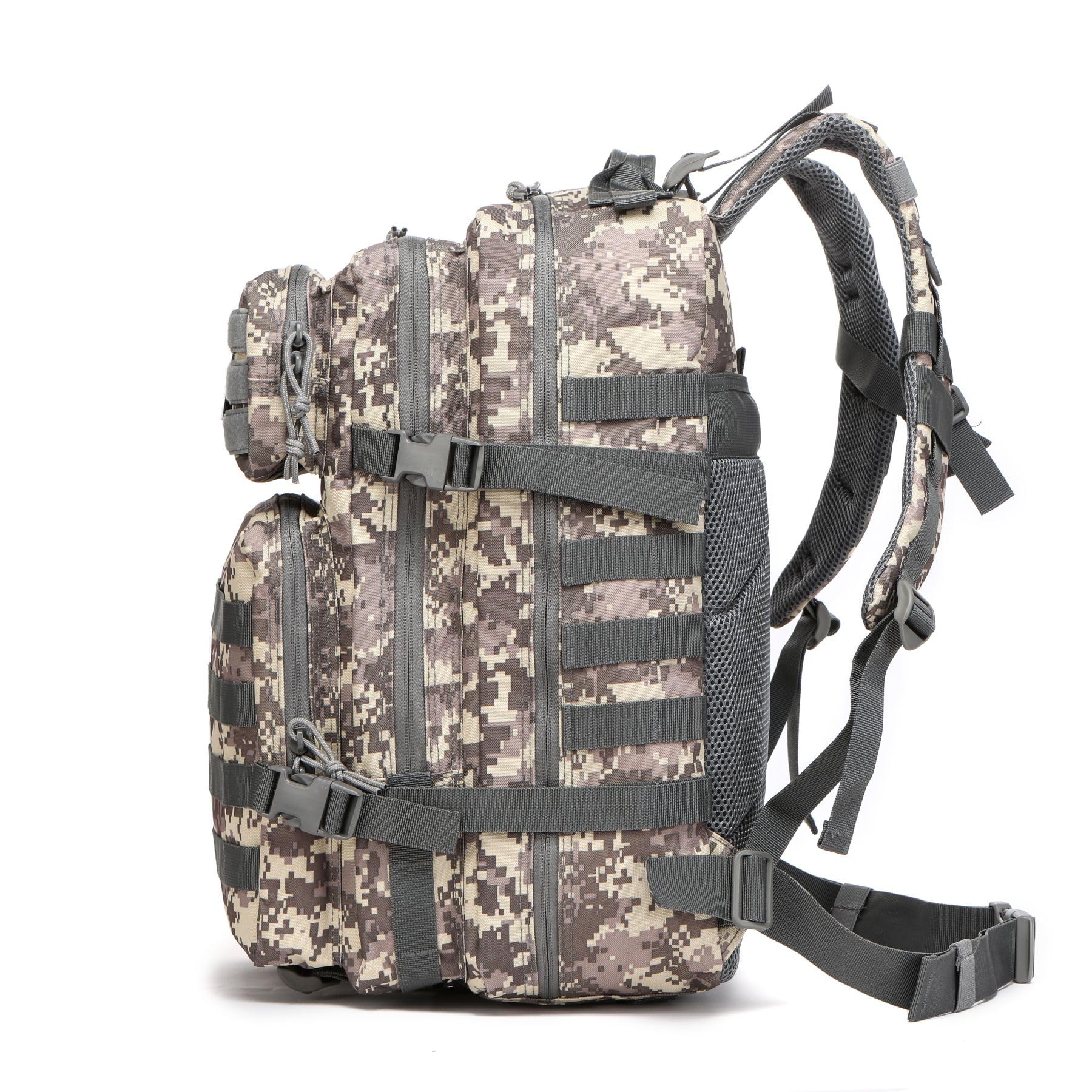 Sac à dos de pêche de 50 litres imperméable en nylon durable, sac à dos de sport tactique militaire en plein air Sac à dos de randonnée décontracté