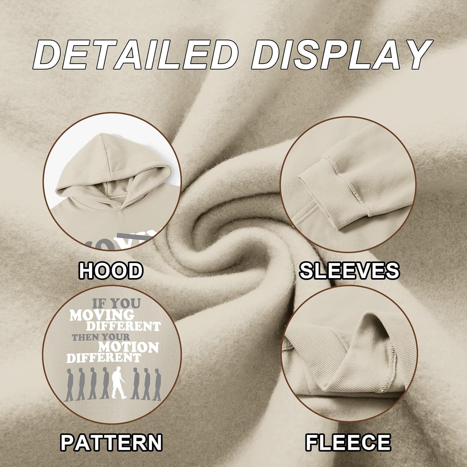 Oversized Hoodie for Men Streetwear Inspirational Letter Print Hoodies with Pockets Graphic Sweatshirts Fleece Tops - Image 6