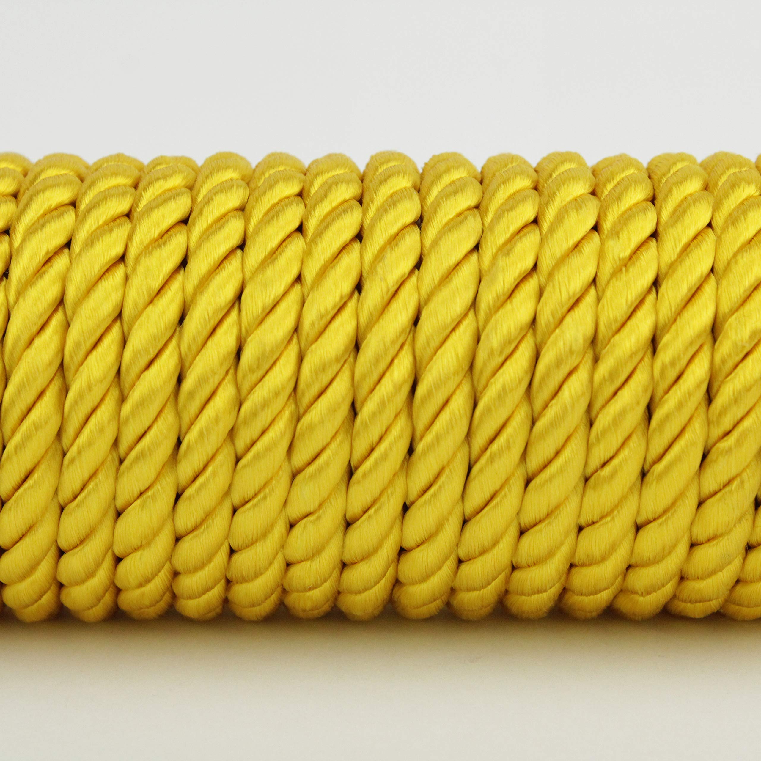 CORDÓN RAYÓN LABRADO TORZAL AMARILLO OSCURO (ANCHO 10mm, 10 METROS)