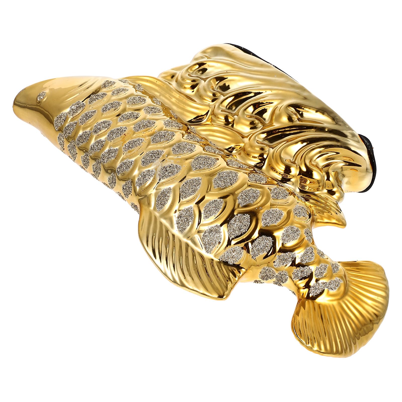 Statue de Poisson en Céramique Dorée SHINEOFI, décoration de bureau design unique