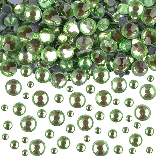 Miniatura 5 de FYGEM 8000 unidades de 5 tamaños de lentes de imitación de hierro termoadhesivo con parte trasera plana para proyectos de bricolaje con pinzas y