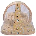Toddylon Flat Bed Baby Bed New Born Baby Bedding Set | Mattresses | Mosquito Net | Foldable Mattress | Cotton | Unisex I