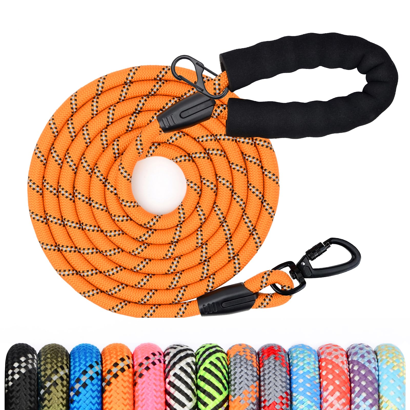 Guinzaglio per Cani, 1.2M 1.5M 2M 3M 5M 10M 20M 30M Lungo Nylon Guinzaglio Cani Resistente Leggero con Comoda Impugnatura, Riflettente Lunghina Cane, Adatto per Cuccioli, Piccoli, Medi e Grandi