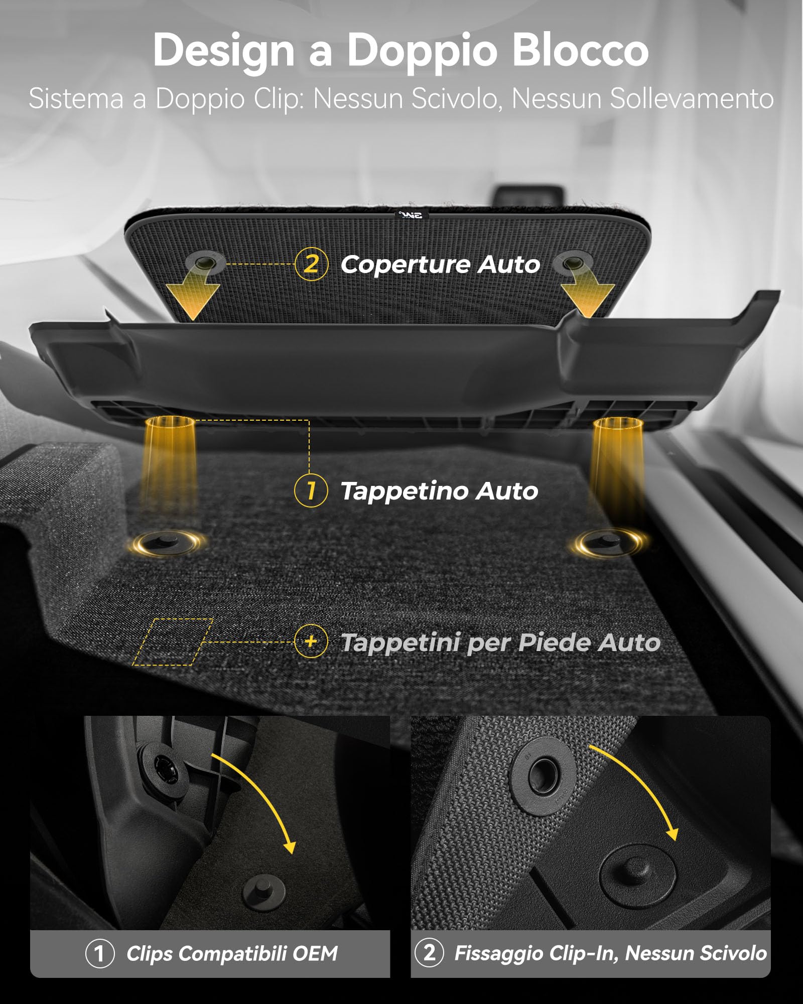 3W Set 10 di Tappetini per Tesla Model Y Juniper 2025 2026(Non per New Standard 2026) in Thorex™ (Inclusa Moquette) e Tappeti per Bagagliaio, Resistente e Tappeto Bagagliaio in TPE Antiscivolo