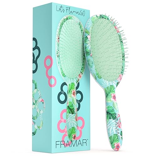 Framar - Cepillo desenredante para cabello húmedo y rizado, para mujeres, y niñas, verde Framar - Cepillo desenredante para cabello húmedo y rizado, para mujeres, y niñas, verde