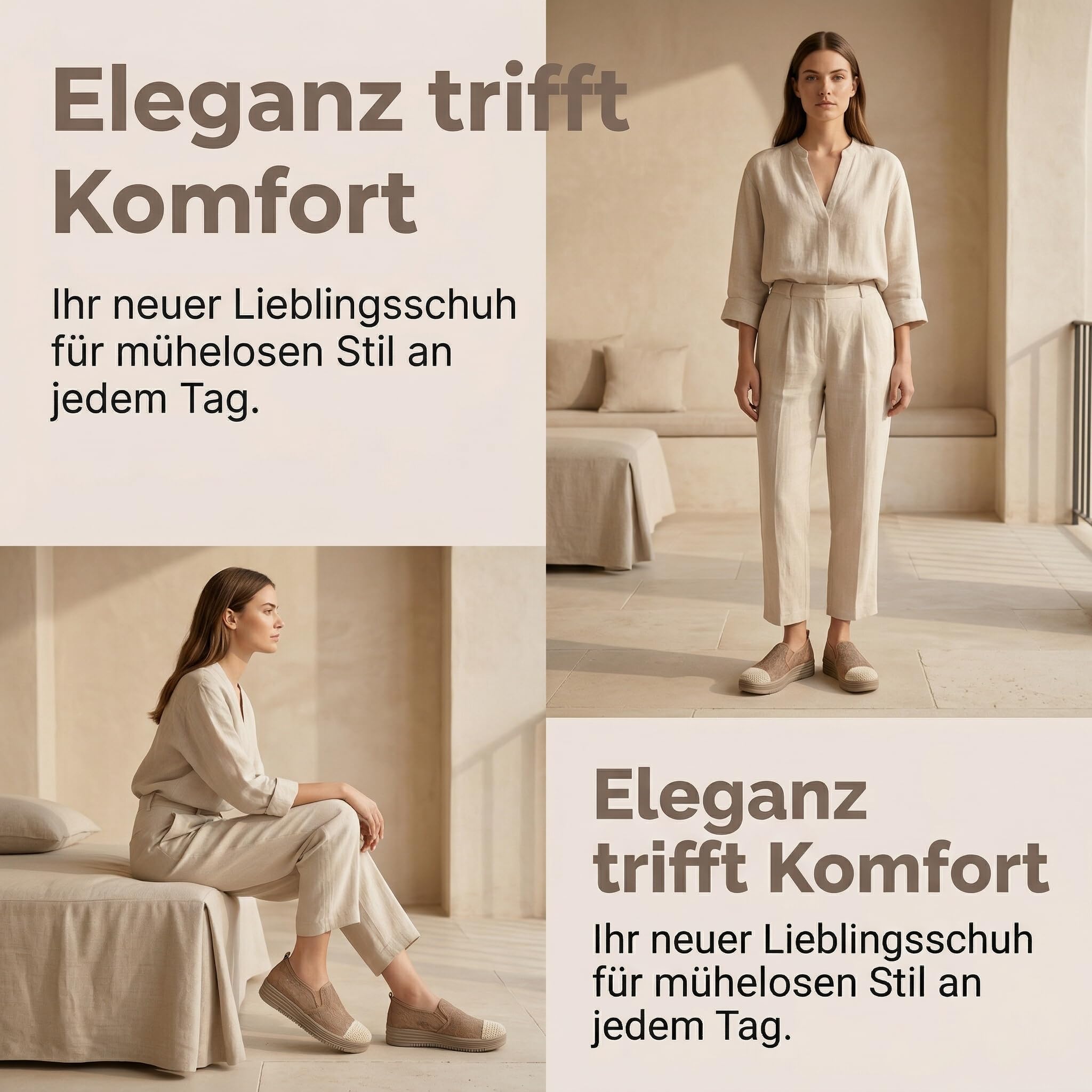 GLAMORA Damen Mokassin Spitze Slipper Espadrilles Plateau Atmungsaktiv Sommer Schuhe Leicht Bequem Slip On Halbschuhe Flach Komfort Flexible Sohle