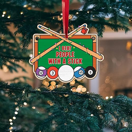 Miniatura 7 de Adorno de Navidad de billar 2025, bolas de mesa de billar, adornos para árbol de Navidad, regalo de recuerdo para jugadores de billar, amantes del