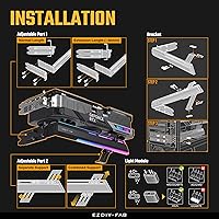 Vista 6 de EZDIY-FAB Soporte Abrazadera para GPU ARGB de 5V, Refuerzo de Soporte para Tarjeta Gráfica GPU, Soporte para Tarjeta de Video, Estructura