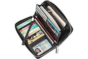 Lavemi Women's RFID Blocking Genuine Leather Zip Around Wallet Clutch