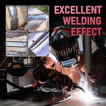 YESWELDER 135A MIG Welder, 110V Flux Core Gasless MIG/Lift TIG/Stick 3-in-1 Synergic Control LED Display Welding Machine, Bonus Flux Core Wire