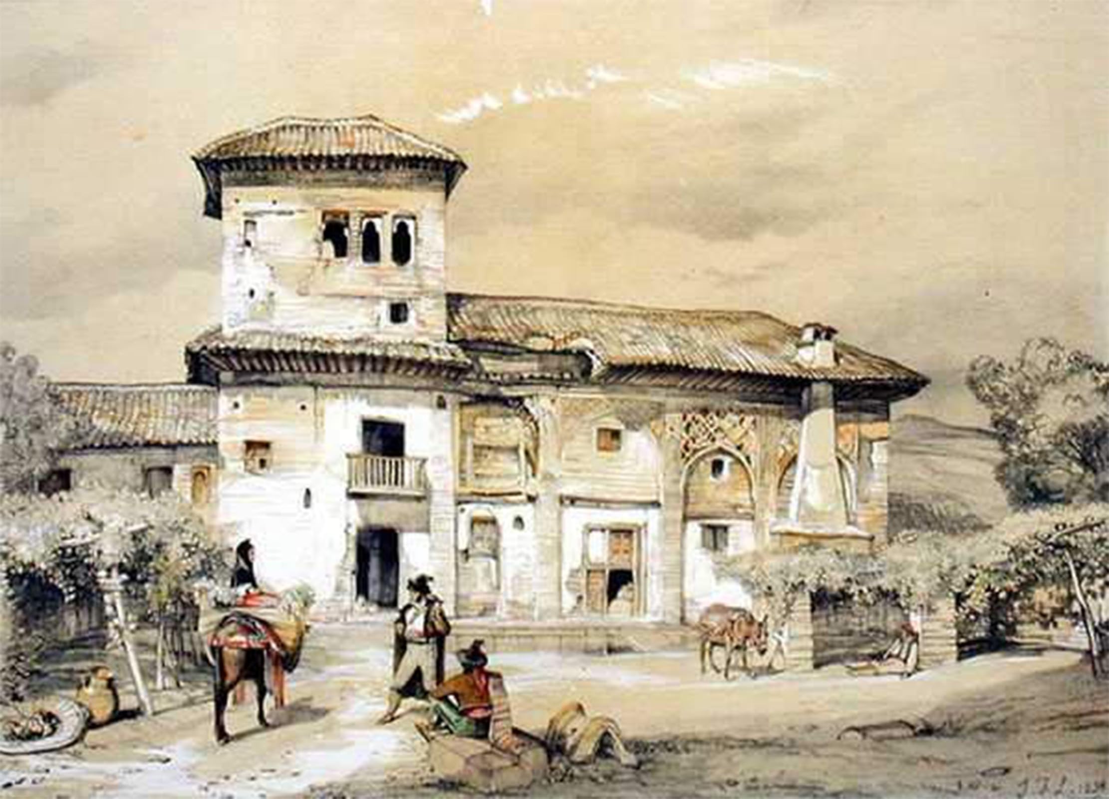 POSTERIIk Famous Animal Posters Vintage Picture Casa De Frascito Sanchez an Old House in the Alhambra by John Frederick Lewis Modern Wall Decor for Home Decor 60x90cm