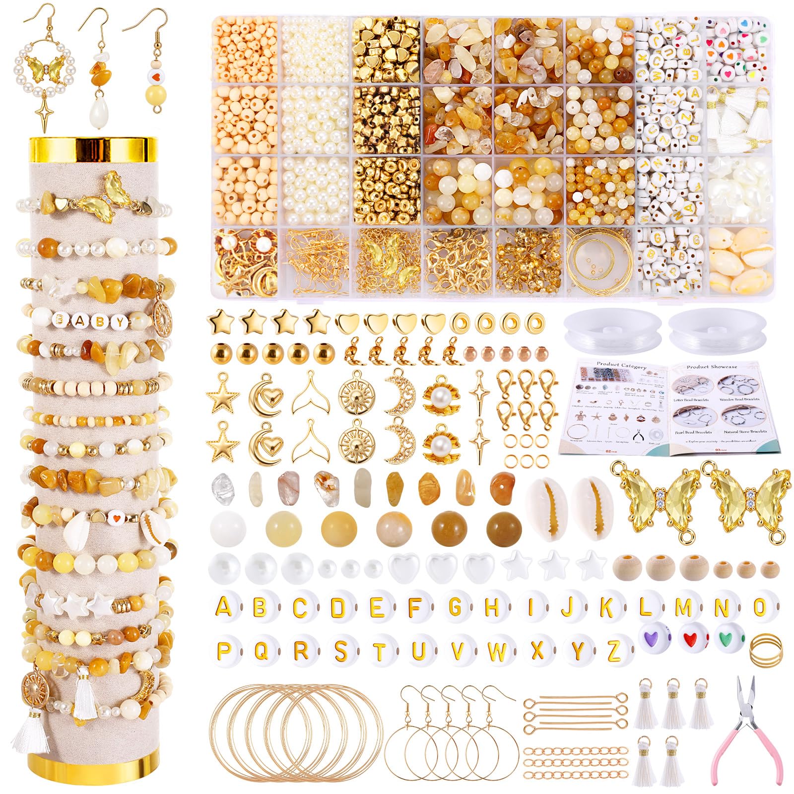 Wurosi 1929 Pcs Jewelry Making Supplies Kit, Bracelet Making Kit for Adult