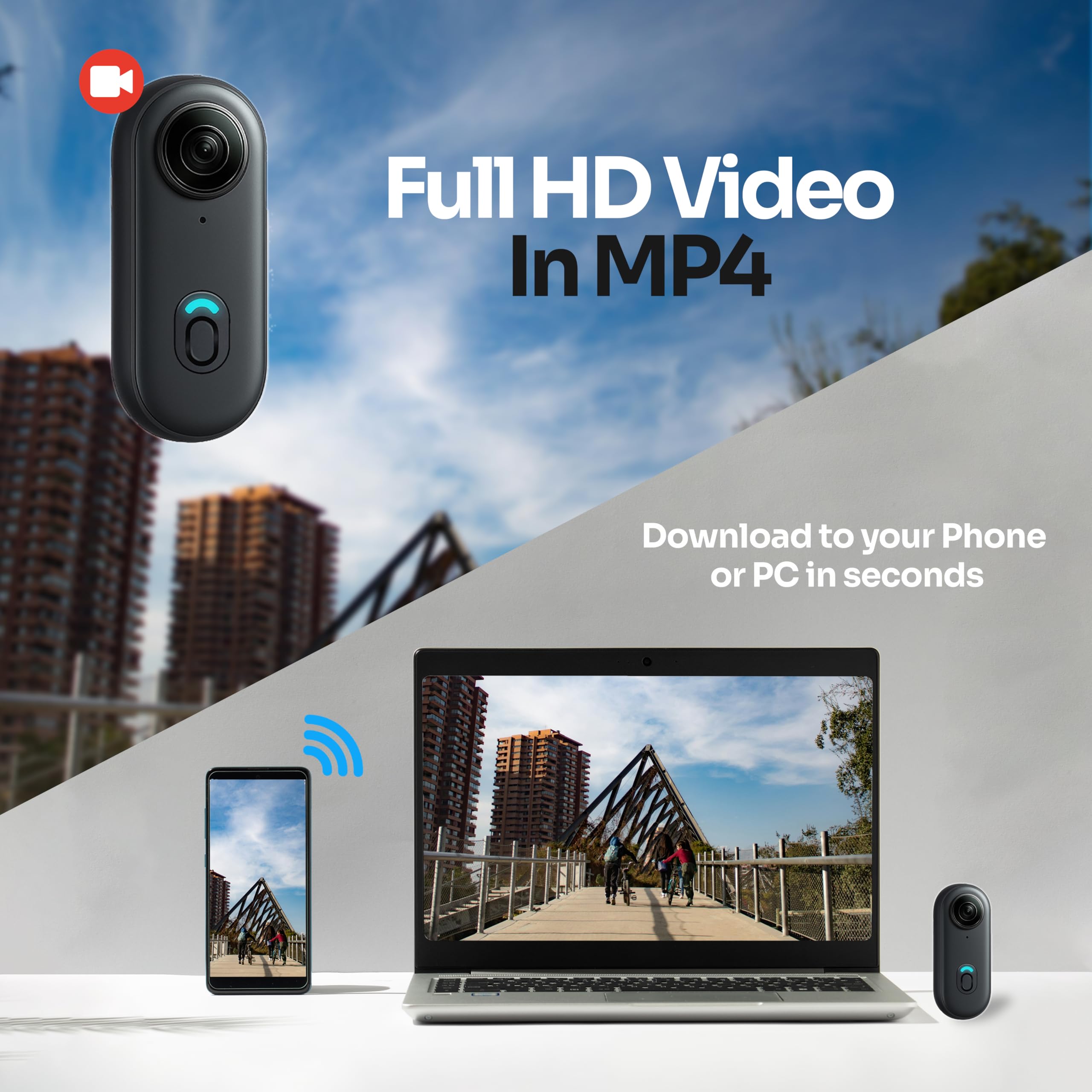 TIROL SUPPLIES Mini telecamera POV 4K UHD con cordino magnetico, registrazione MP4, visualizzazione app, ricaricabile tramite USB, supporto portatile compatto ovunque per ciclismo, escursionismo