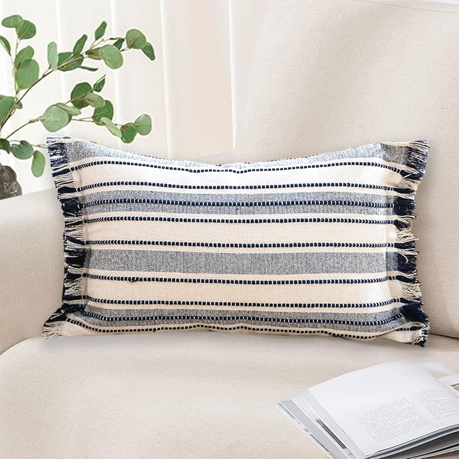 Amazon.com: Virexen Boho Decorative Lumbar Pillow - 12x20 Textured