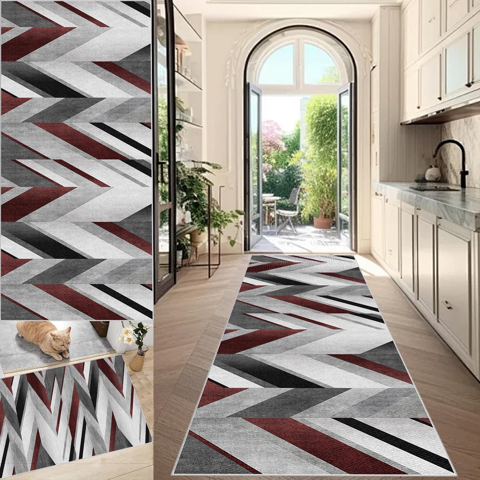 Alfombra de área lavable para decorar la entrada y dar calidez a la habitación