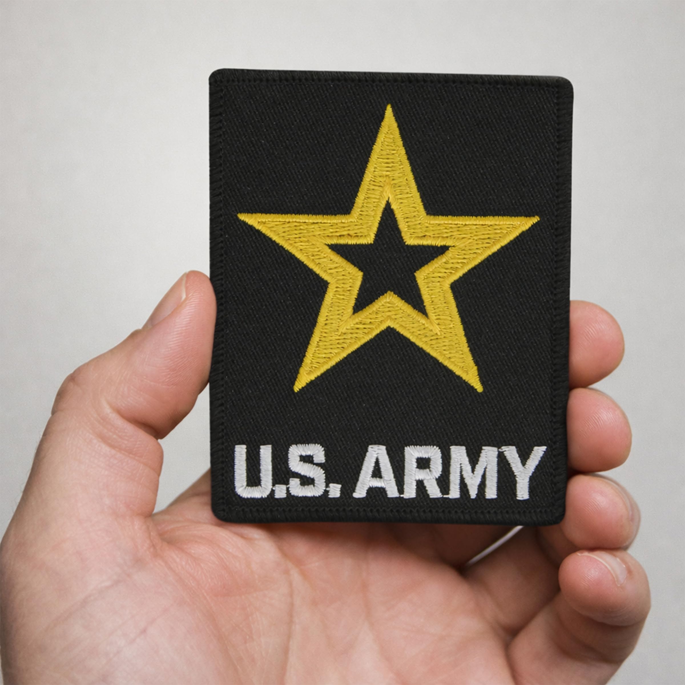 United States Army Gold and White Star Logo Embroidered Patch, with Iron-On Adhesive