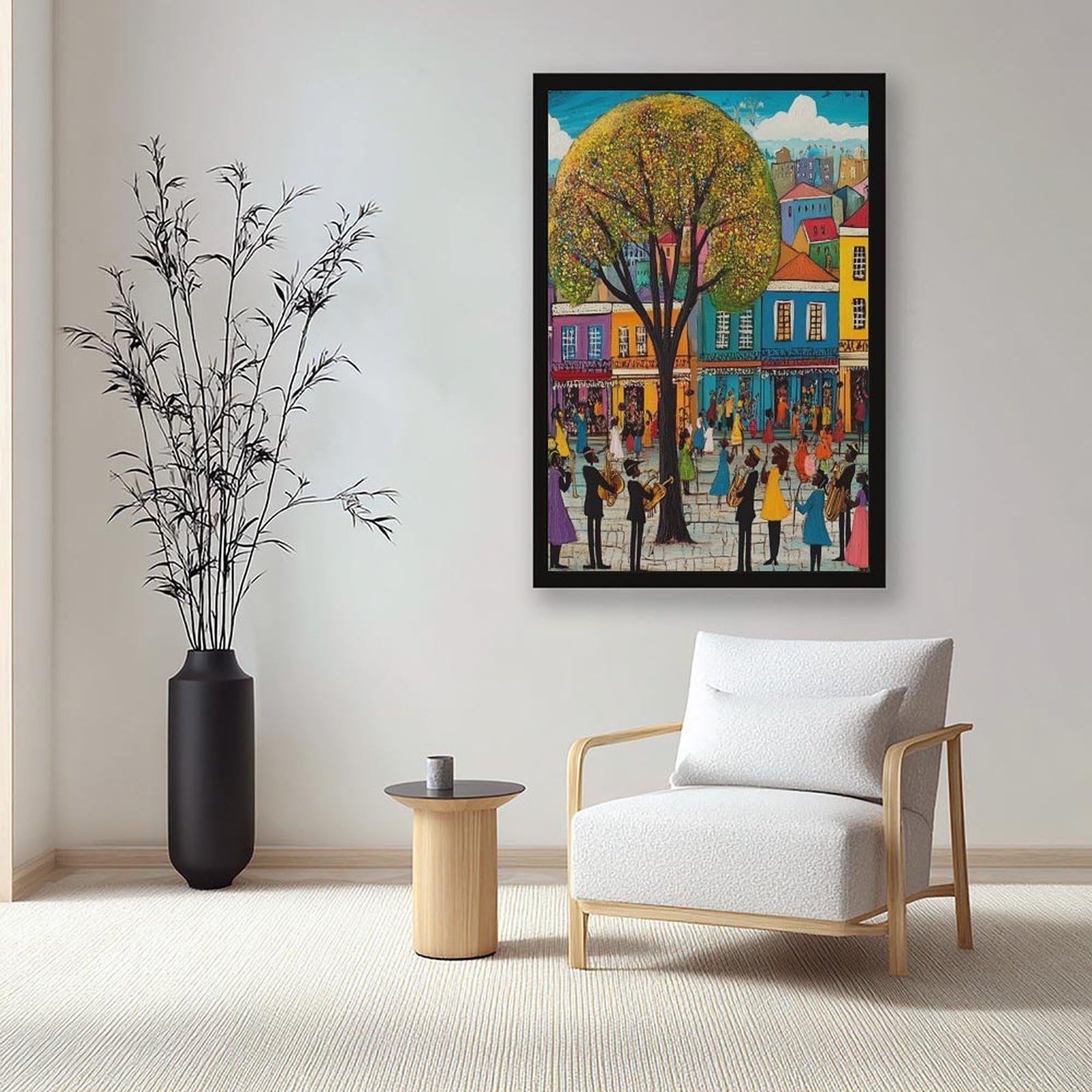 LXWNZE Festival del Mardi Gras, poster su tela colorato con scena di festival, decorazione per camera da letto, ufficio, stanza, regalo, 40,6 cm di lunghezza x 61 cm di larghezza
