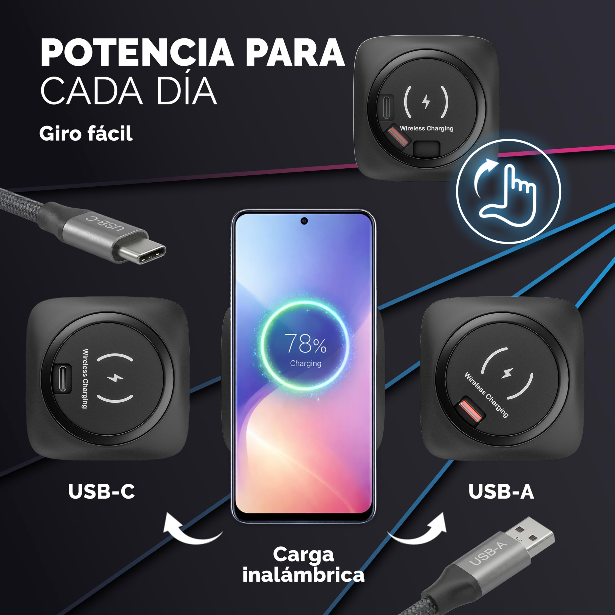 CASARIA® Escritorio Eléctrico Regulable Altura 120x60cm Mesa Elevable 80Kg LCD Función Memoria Temporizador USB-C/A Home Office Oficina Negro | Eléctrico, Altura ajustable 72 a 117cm, función de memoria, cargador inalámbrico con USB-C y USB-A