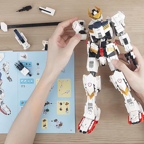 Miniatura 6 de Juego de construcción de robot transformador para adultos, modelo de juguete de construcción de City Warrior Mech y Fighter Jet 2 en 1, 952 piezas,