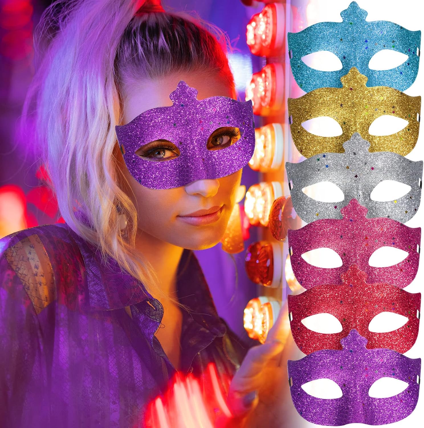 30 Pcs Mardi Gras Masks Masquerade Mask Bulk for Women Men