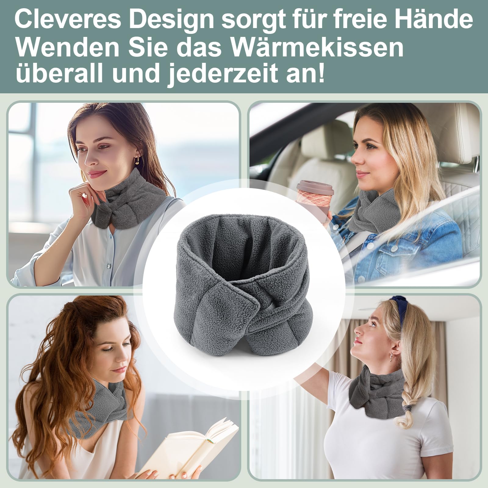 AROMA SEASON Körnerkissen Nacken für Mikrowelle - Wärmekissen Nacken - Wärmepad für Wärmetherapie