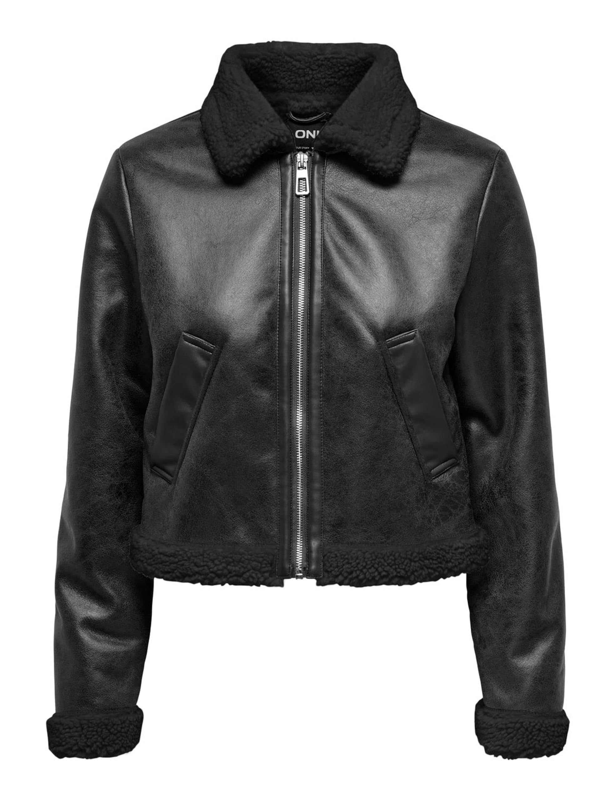 ONLY Lederjacke Damen – Bikerjacke, Größen EU L und EU XL