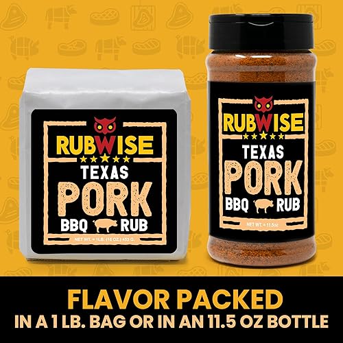 Miniatura 3 de RubWise Texas Style BBQ Pork Rub (1 libra) sin MSG, frotes secos y especias para ahumar y asar a la parrilla, condimentos de mezcla de especias,
