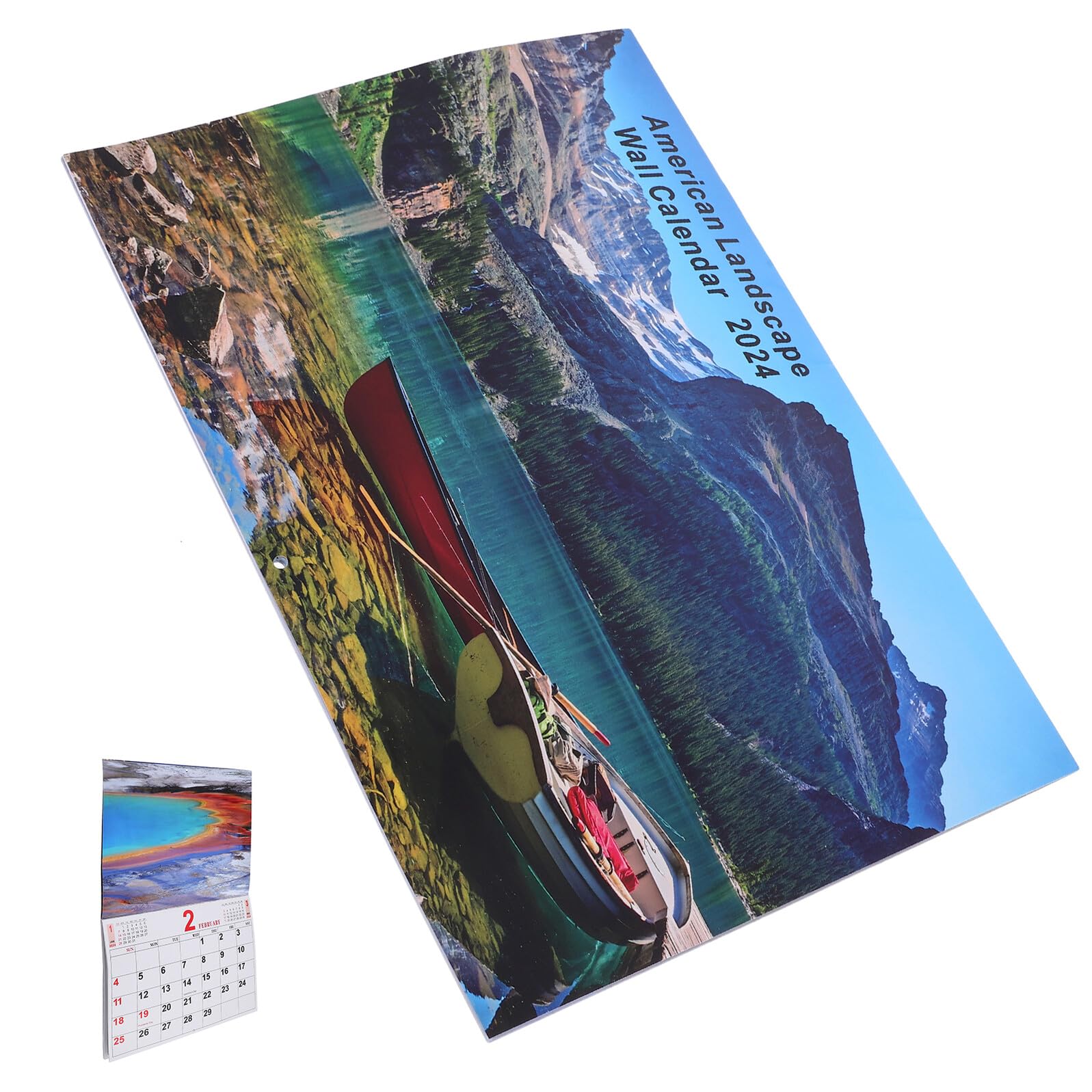 MAGICLULU Wandkalender Bürobedarf Wandkalender Minikalender Fotokalender 2024 Querformatiger Großer Kalender 12 Monats Kalender Für Erwachsene