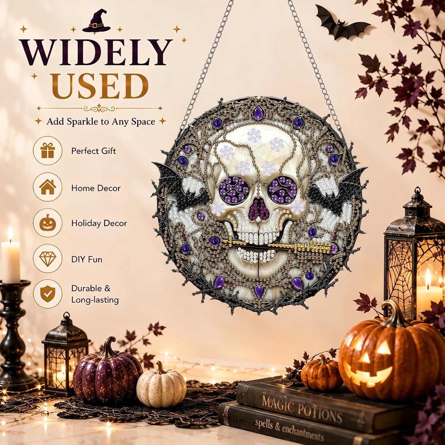 xcemhil Halloween Hanging Diamond Art Kits for Adults Pendant Suncatcher image 4
