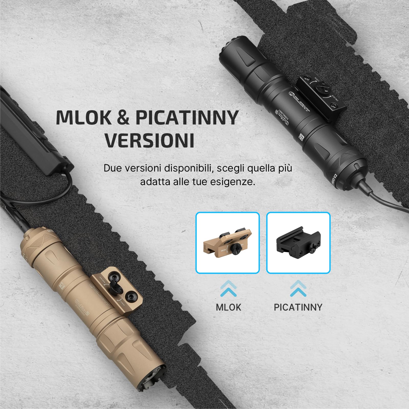 OLIGHT Odin S Torcia Professionale 1500 Lumen, Portata 250 Metri Compatibile con Attacchi M-LOK e Picatinny Design Stabile Leggero Impermeabile IPX7 per Caccia Escursionismo Sicurezza (Nero Picatinny)