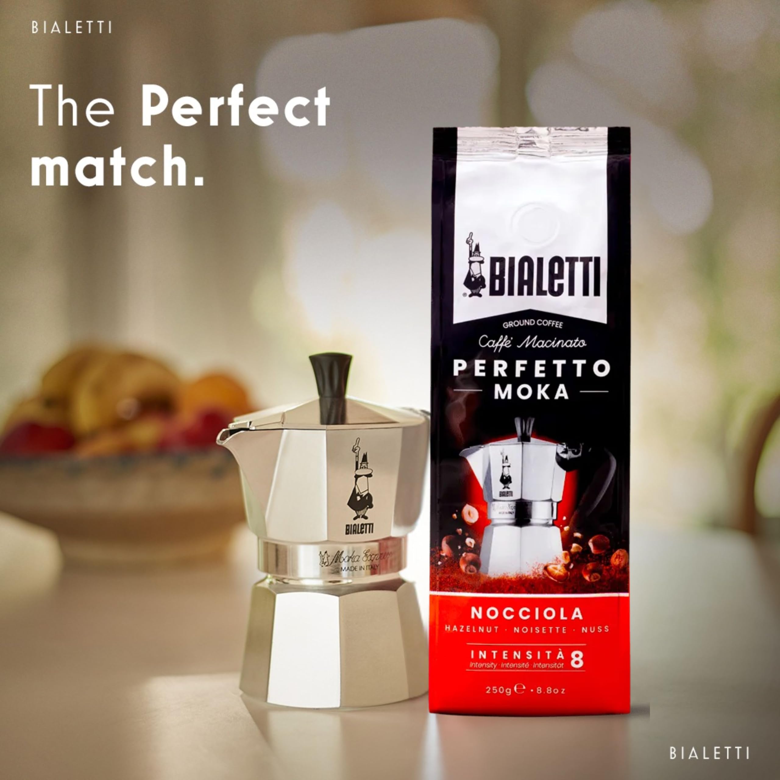 Amazon.com : Bialetti Perfetto Moka Nocciola Ground Coffee 8.8 oz