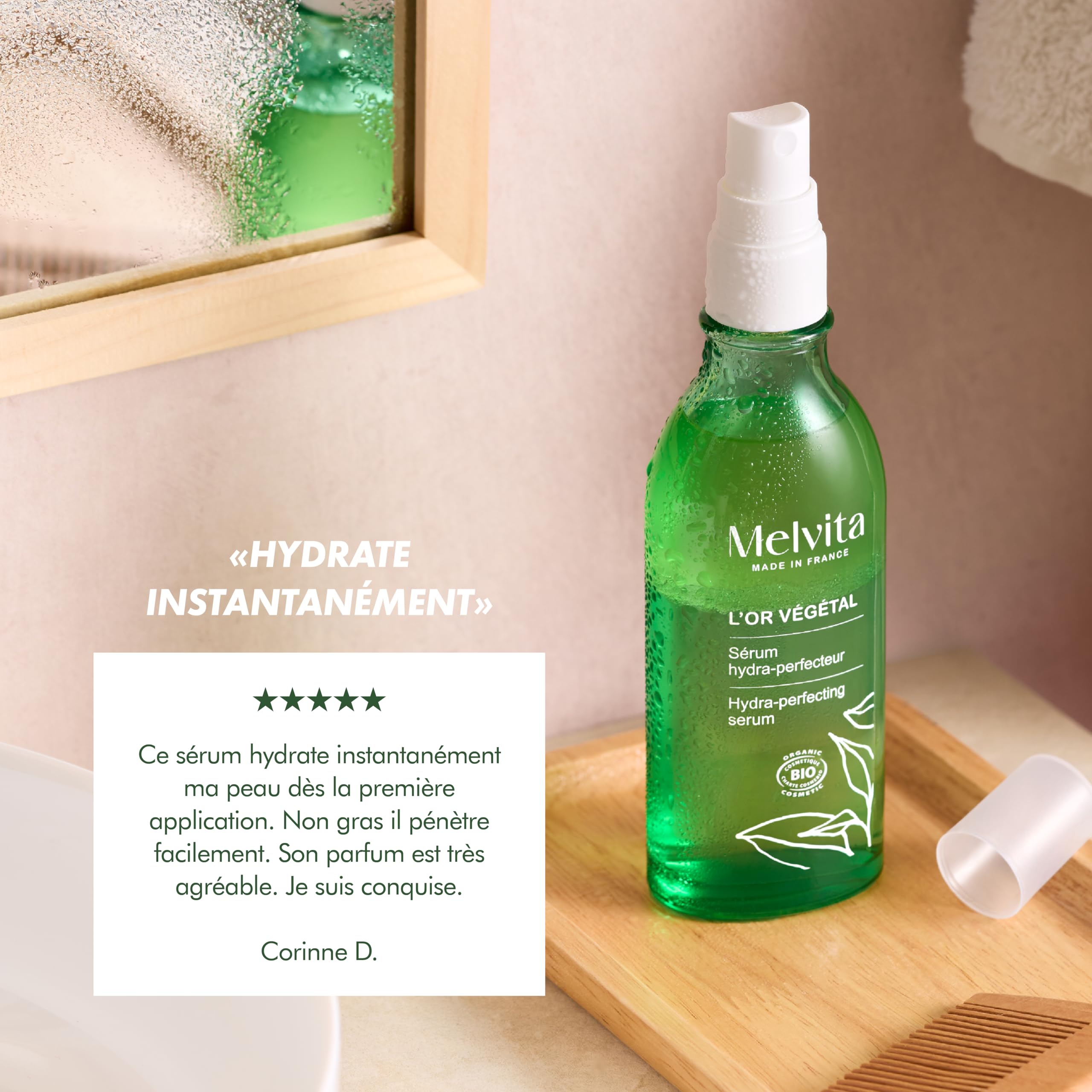 Melvita - Sérum Corps Hydra-Perfecteur - L'Or Végétal - Effet Peau Neuve - Hydratation Intense - Grain de Peau Affiné - 100 ml