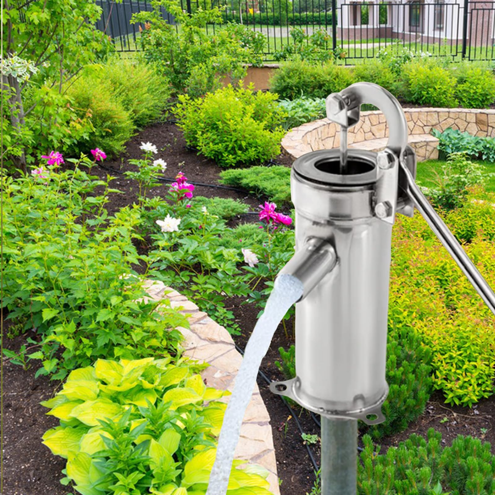 Bomba De Agua Manual, De Acero Inoxidable Juego Completo De Bomba De Pozo Manual Para Jardín Ahorro De Energía Para Barriles De Lluvia Patios Y Uso Agrícola