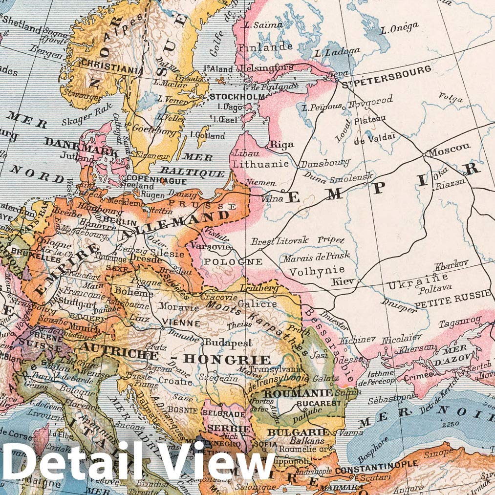 Carte Générale De L’Europe – Monin, Atlas Classique De Géographie 1832 (originale)
