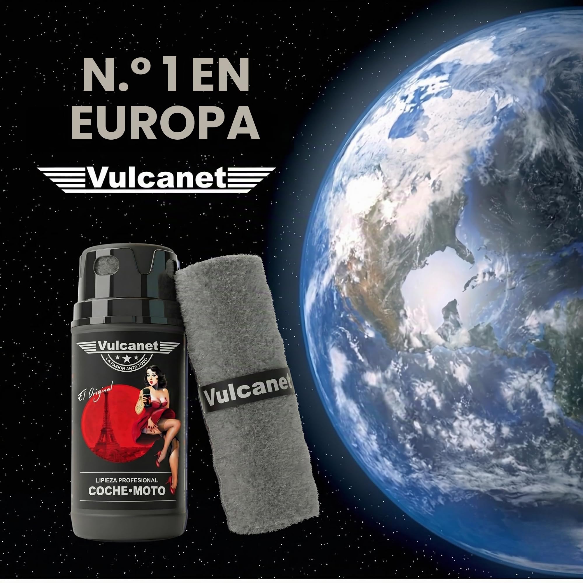 Vulcanet - Toallitas de limpieza, sin agua, para motocicleta y coche (80 unidades)