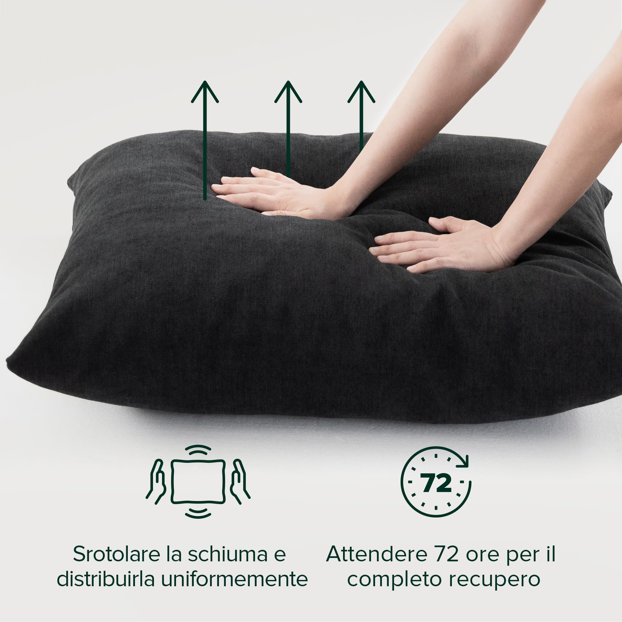 Zinus Ada Poltrona Relax 79x68x79 - Poltrona con struttura in metallo e imbottitura in schiuma a scaglie - Nero