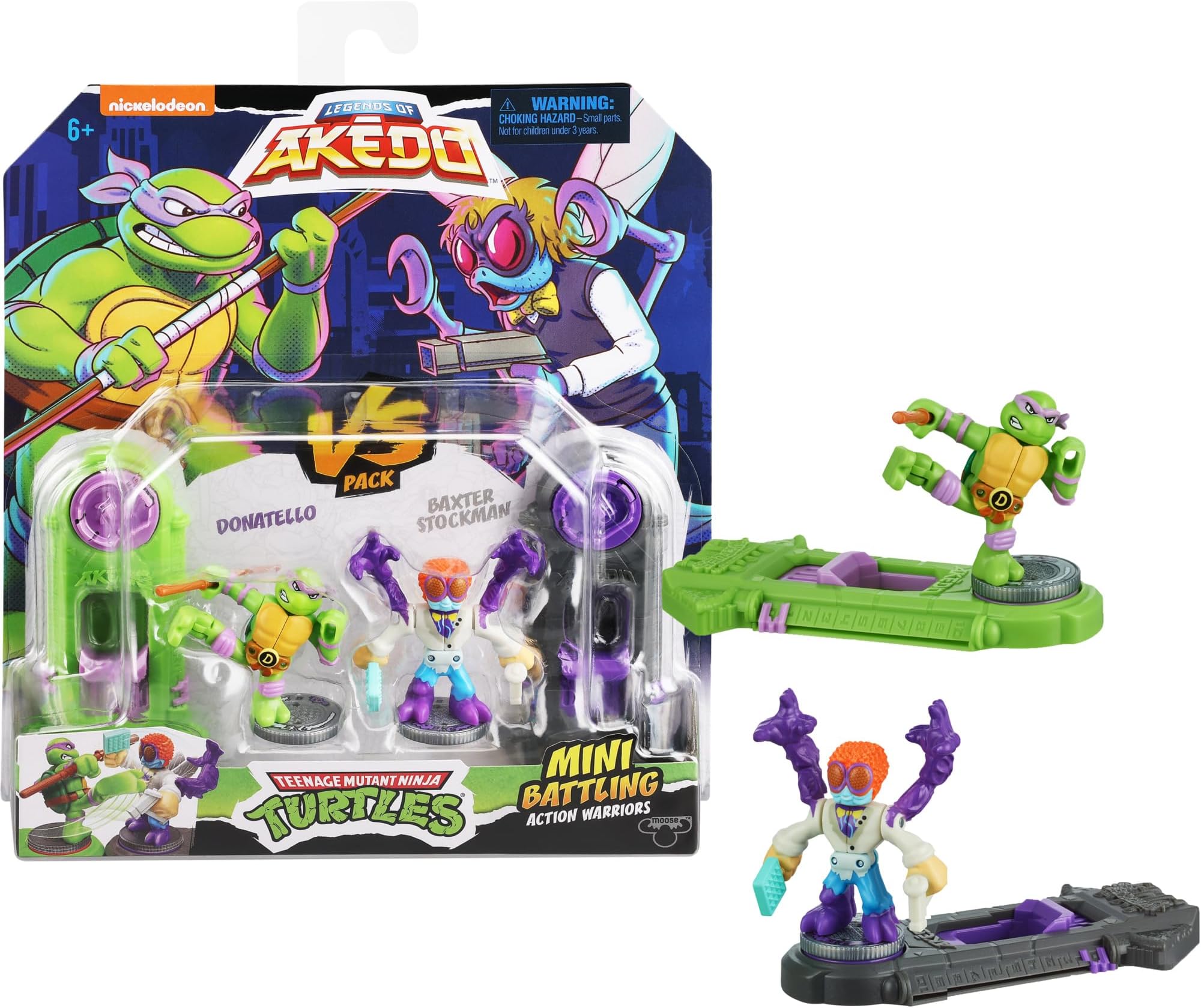 Legends Of Akedo Teenage Mutant Ninja Turtles, Mini Battling Warriors Versus Pack Donatello Vs Baxter Stockman