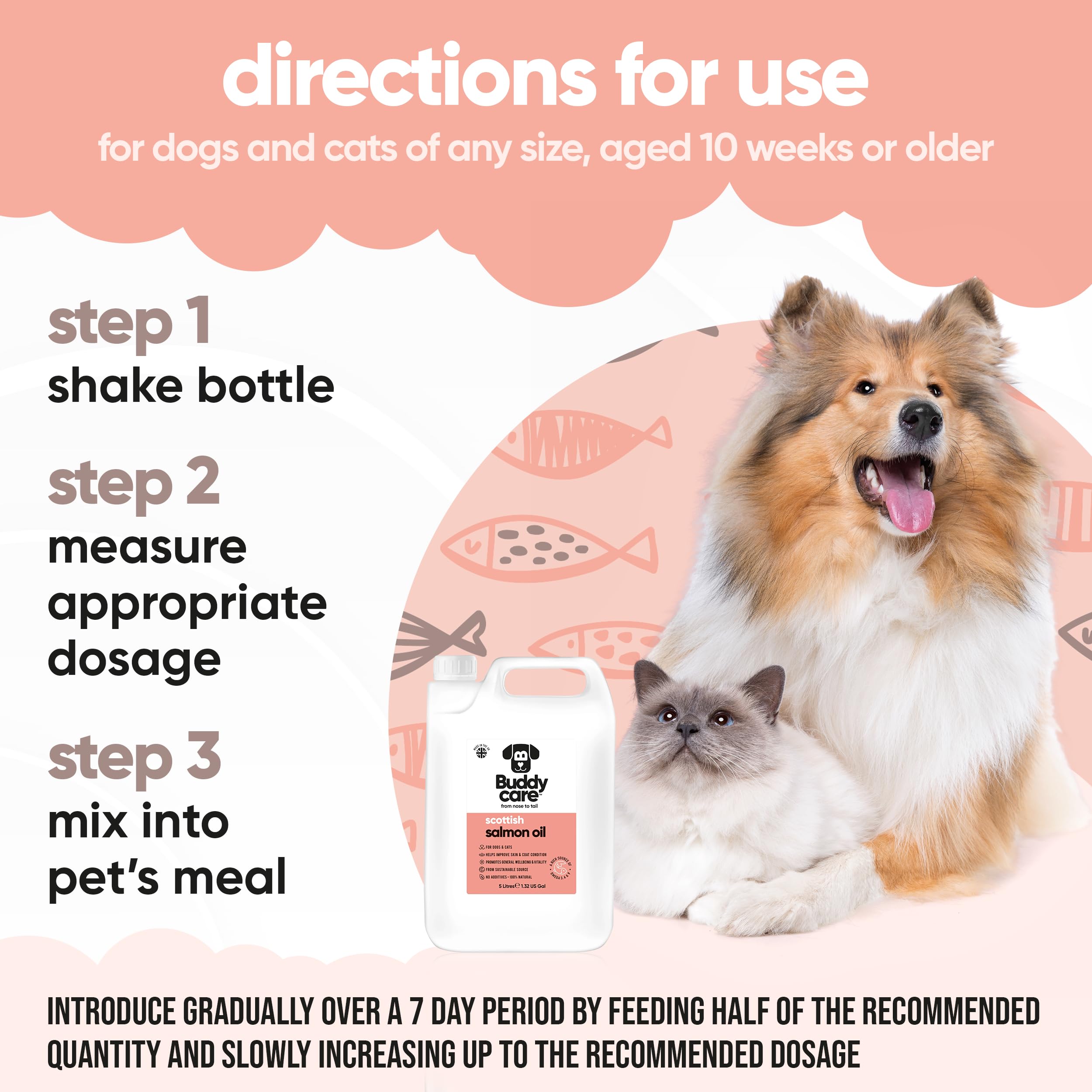 Buddycare Premium Zalmolie voor Honden UK (5L) | Essentiële Omega 3, 6 & 9 Supplementen voor Katten & Honden | Natuurlijke Omega 3 Voor Katten