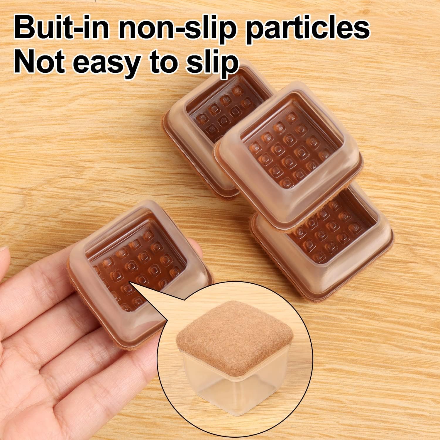 Protectores de Suelo para Patas de Silla 28-37mm, 16 Tapas de Silicona pequeñas para Patas de Silla con Fieltro, Fundas de protección para Patas de Silla de Silicona, Protectores para Patas de Silla - 3