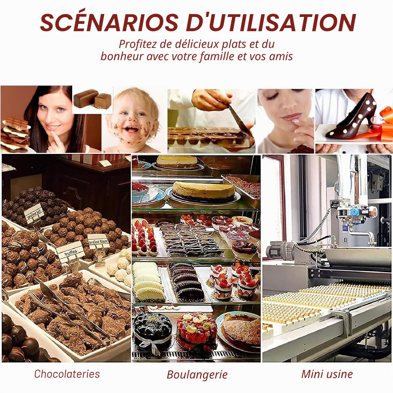 Fondoir à Chocolat à Chauffage Par Air, Machine à TempéRer Le Chocolat, Pot De Fusion De Chocolat De 27 Lb Avec ContrôLe De La TempéRature,1Tank-220V