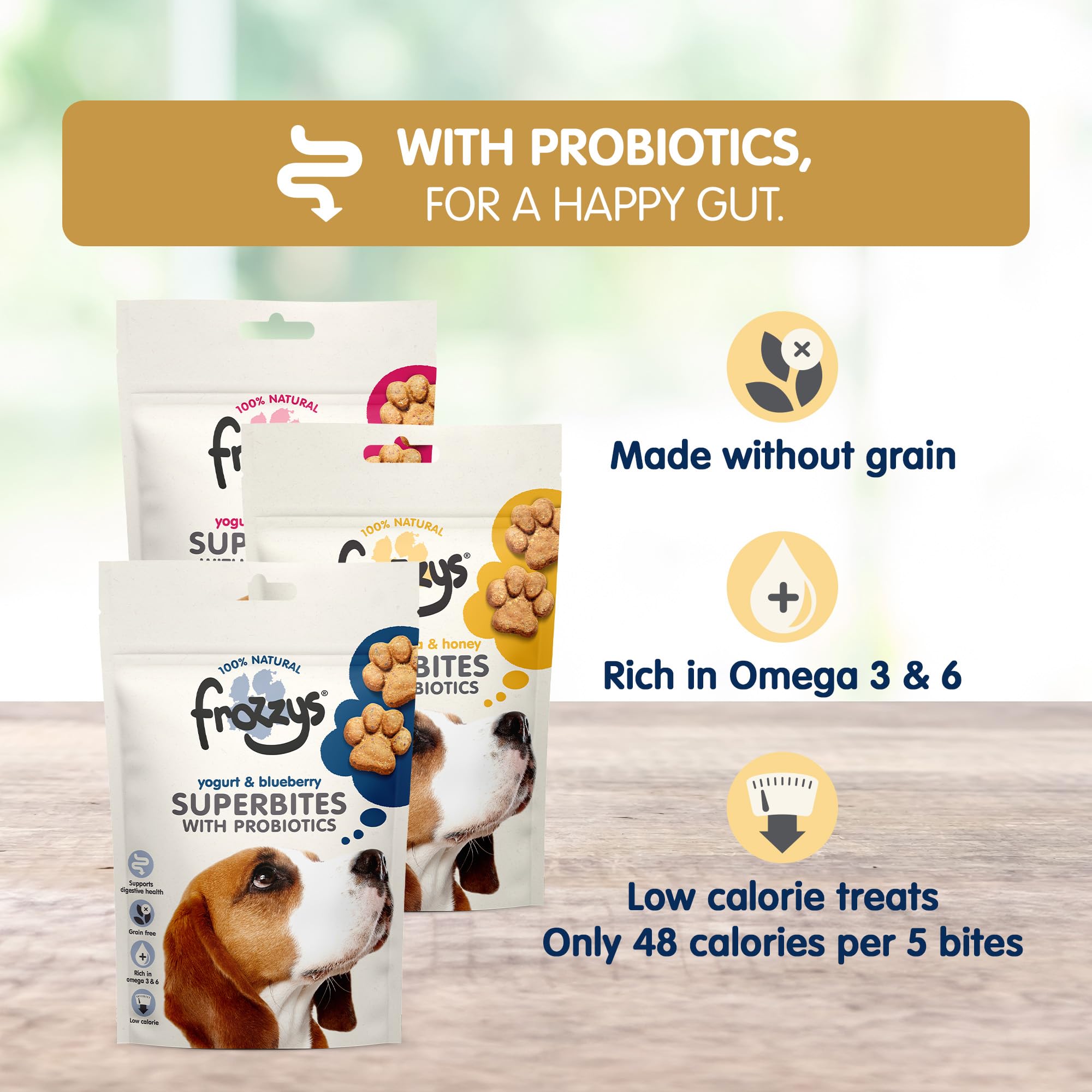 Frozzys Superbites Grain Free Dog Treats with Probiotics, Rich in Omega 3/6 for Skin Coat & Digestive Health - Image 3
