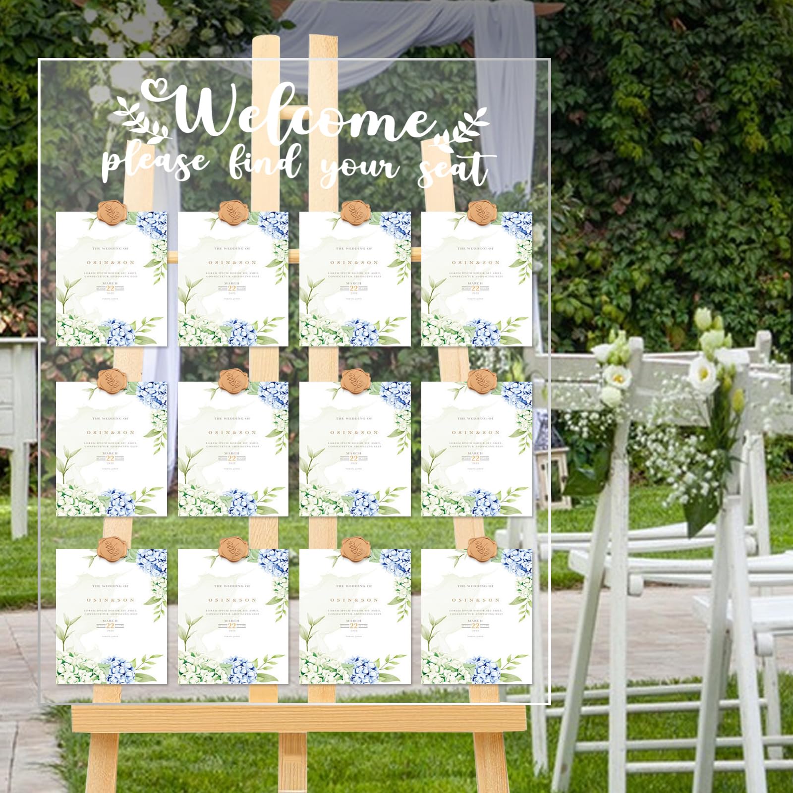 Sitztafel für Hochzeiten, 61 x 45 cm