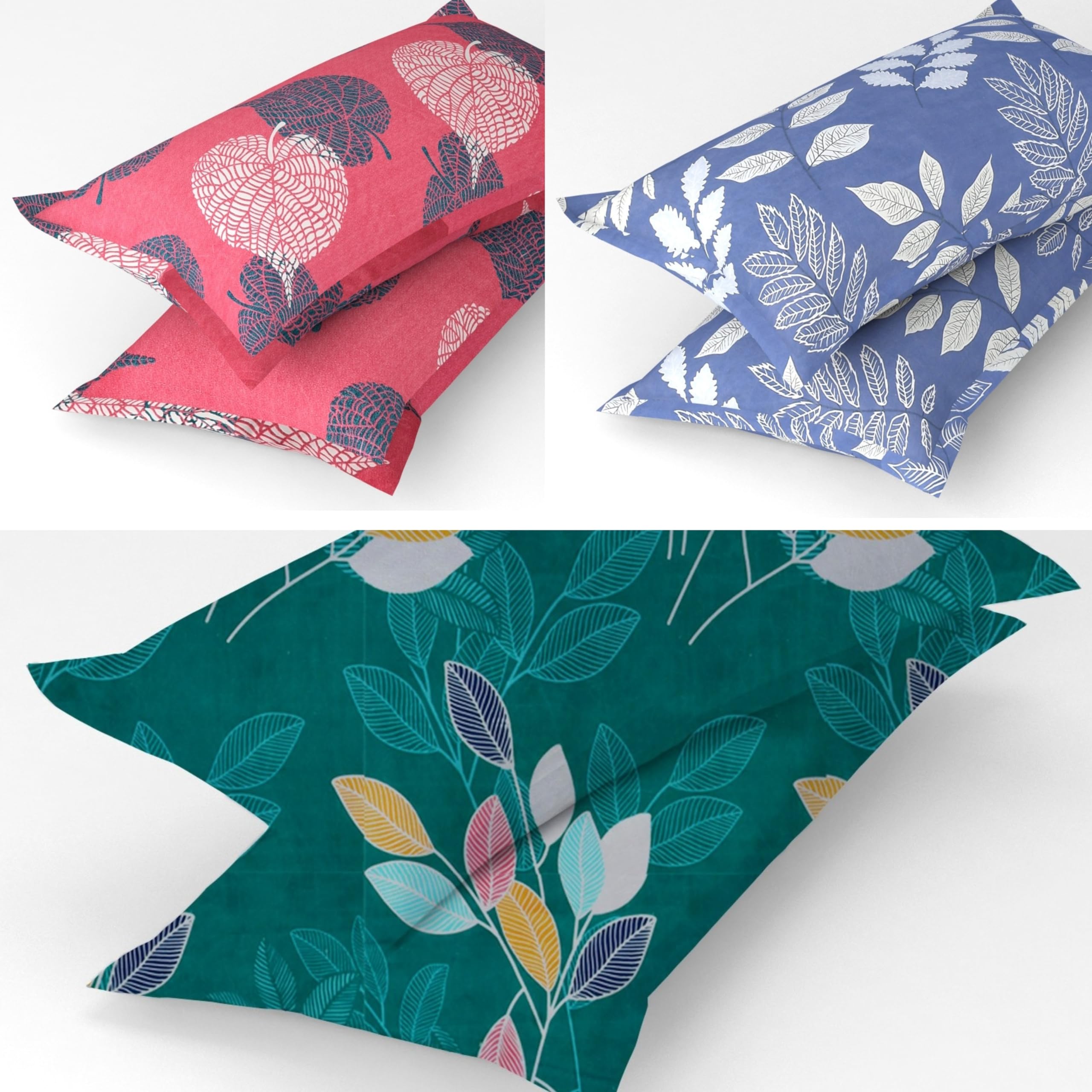 VAS COLLECTIONS® 105 TC Premium Cotton King Size Printed Design Pillow Cover -20"X30" Inches,Set of 6 Pieces, Multicoloured, (B0CT8BFHXM) Amazon Price History, Amazon Price Tracker