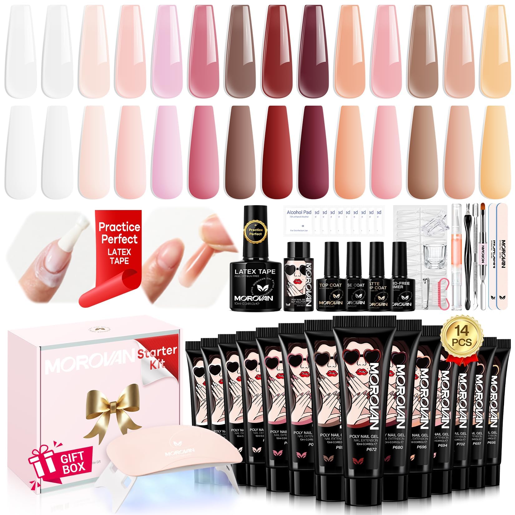 Amazon.com: Morovan Poly Gel Nail Kit: All-in-One Beginners